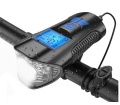 LICZNIK ROWEROWY LAMOKA LED KLAKSON + TYLNA USB